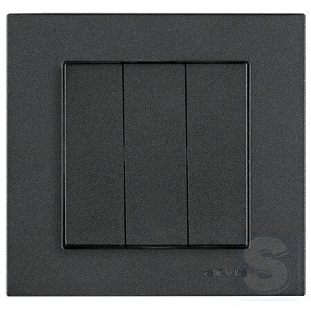 Вимикач триклавішний Arvia Electric KAREN Димчастий (20 04 2000 254)